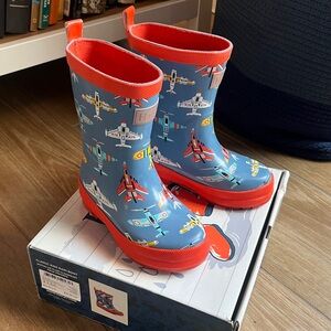Hatley Airplane Print Rain Boots - US 9 Kids
